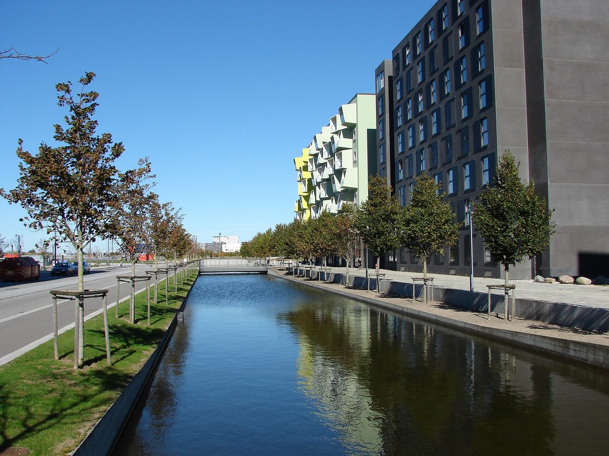 Canal in Ørestad, Copenhagen