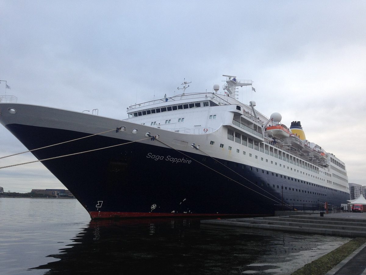 Cruise ship on the Aalborg waterfront
